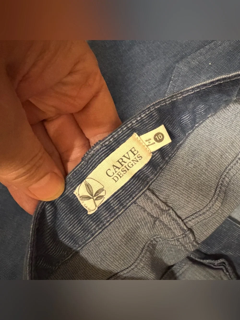Carve Designs Womens Blue Oahu Shorts Organic Cotton Corduroy 4” Inseam Size 10